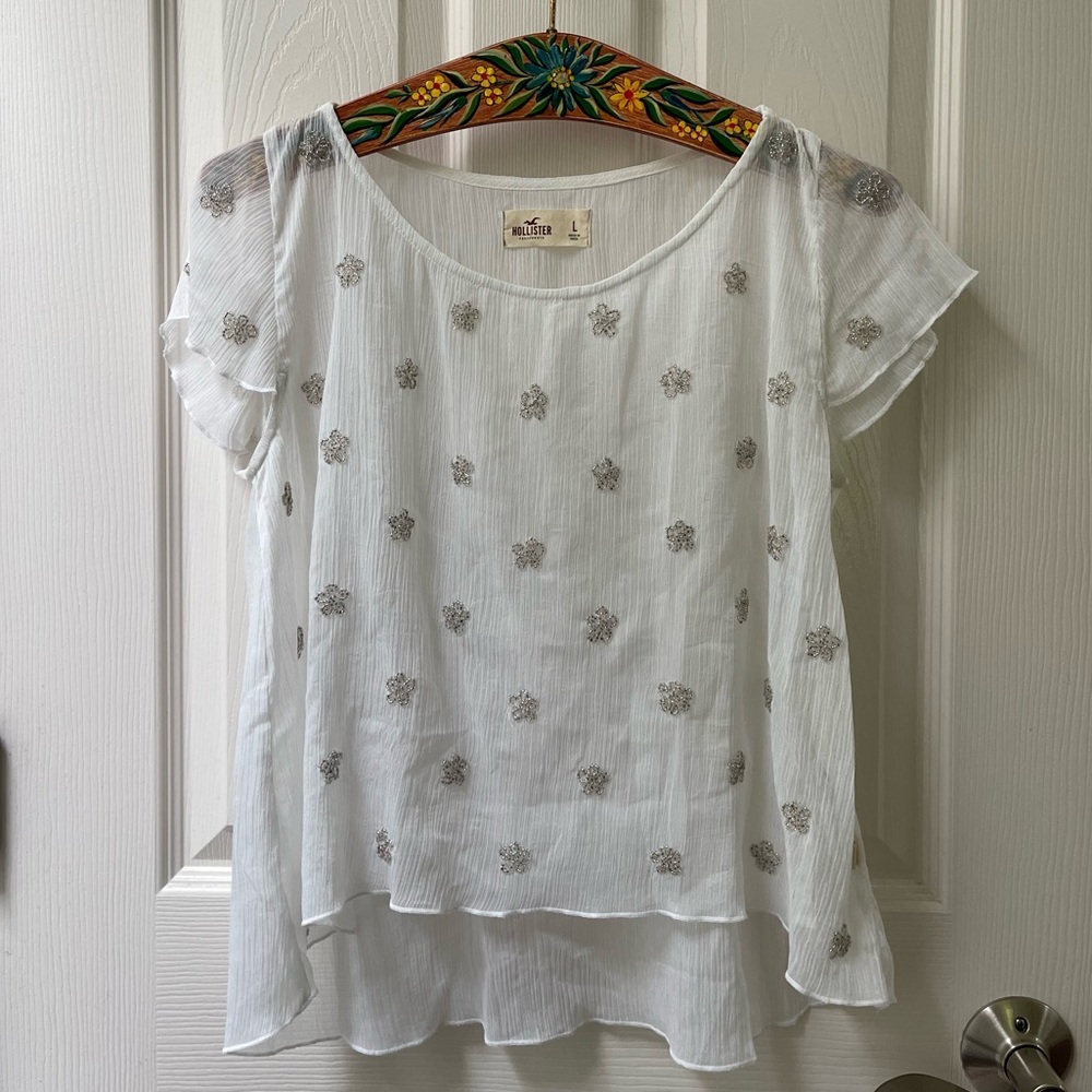 Hollister Beaded Floral Top